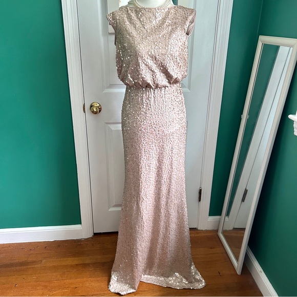 Mother of Bride/Groom Champagne Sequin Gown 6 - Picture 5 of 13